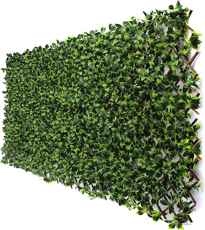 3rd Street Inn Gardenia Leaf Trellis 4-Pack - Bamboo Greenery Panel - Boxwood and Ivy Privacy Fence Substitute - DIY Flexible Fencing (Gardenia)