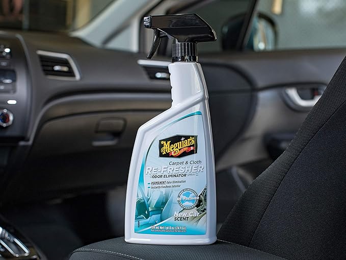 Meguiar's Carpet & Cloth Re-Fresher Odor Eliminator Spray - Interior Fabric Odor Eliminator - Permanently Eliminates Odors & Freshens Fabrics in your Car, Easy to Use Trigger Spray, 24 Oz