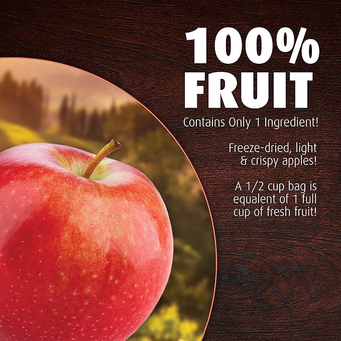 Brothers All Natural Freeze Dried Fruit Crisps, Variety Pack, 24 Single Serve Bags, Fuji Apple, Asian Pear, Banana Strawberry, Made with 100% Fruit, Gluten Free, Soy Free, Vegan, Healthy Snack