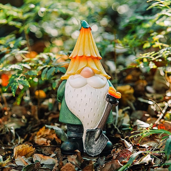 TZSSP Garden Statue Outdoor Gnome Hand-painted Statuary Farming Statue for Patio & Garden, Unique Lawn Ornament, Housewarming Gift Idea