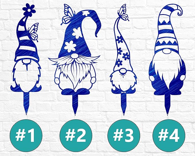 Garden Gnome Stakes | Outdoor Decor | Gnome Yard Stakes | Fairy Garden | Spring Art | Housewarming Gift