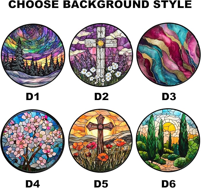 Personalized Custom Photo Faux Stained Glass Window Hanging - Customized Ornaments Memorial Gifts Suncatchers Christmas Birthday Mother's Day for Lovers Women Men Dad Mom Nana Grandma