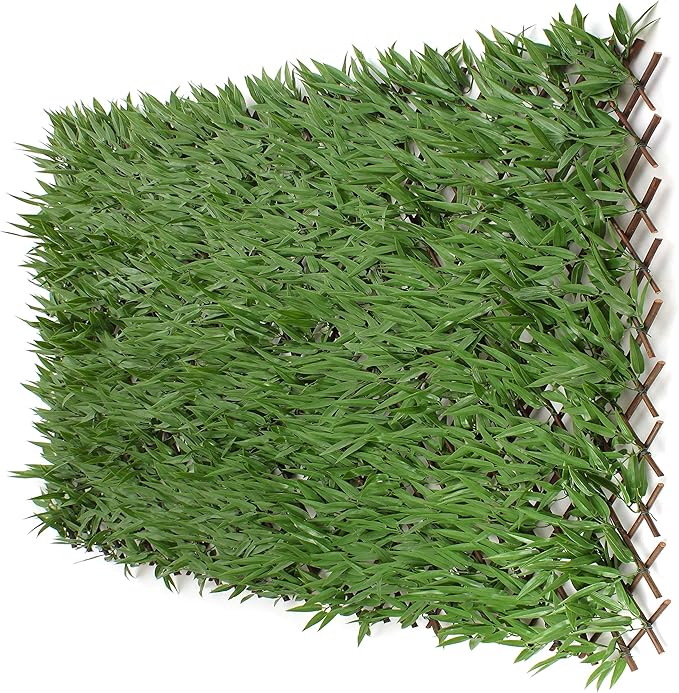 3rd Street Inn Bamboo Leaf Trellis 4-Pack - Flexible Bamboo Greenery Panel - Boxwood & Ivy Privacy Fence Alternative - DIY Fencing