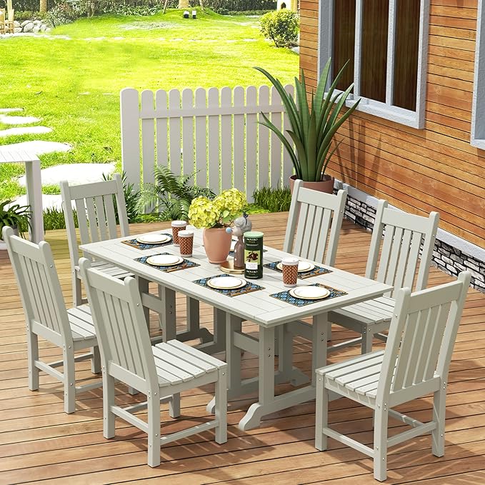 WestinTrends Malibu HDPE Outdoor Armless Patio Dining Chair Sand