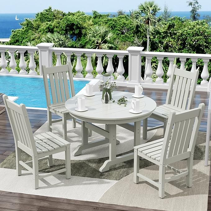 WestinTrends Malibu HDPE Outdoor Armless Patio Dining Chair Sand