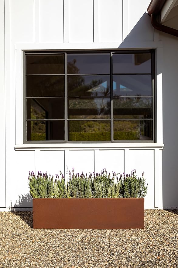 Veradek Corten Steel Series Raised Garden Bed - Large Metal Flower Bed for Outdoor Gardens | Naturally Rusting Steel for All-Weather Use | Modern Rustic Décor for Fruits, Vegetables, Herbs
