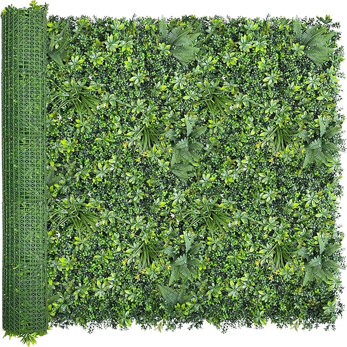 ODTORY Artificial Green Wall Roll: 70"x120" UV-Anti Faux Ivy Greennery Boxwood Privacy Backdrop Fence Screen Panels for Party Garden Decor,Indoor Outdoor Patio Balcony