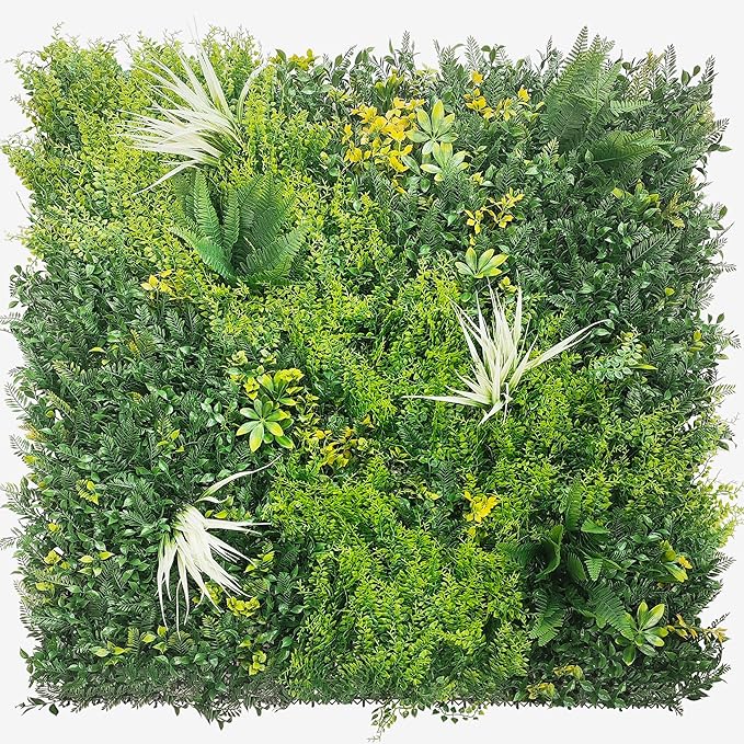 ODTORY Artificial Grass Wall Boxwood Panels: 40" x 40" (11.5 sqft) Greenery Ivy Privacy Fence Faux Backdrop with UV Protection Vine Leaf Hedge for Garden Covering Privacy, Home Decor