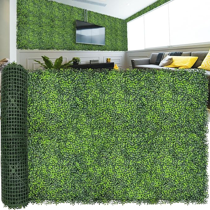 DOPGIB Artificial Ivy Privacy Fence Screen: 120"x 40" (33.5 SQFT) UV-Anti Faux Boxwood Roll Grass Wall Panels for Patio Balcony Privacy, Garden, Backyard Greenery Wall Backdrop Decor
