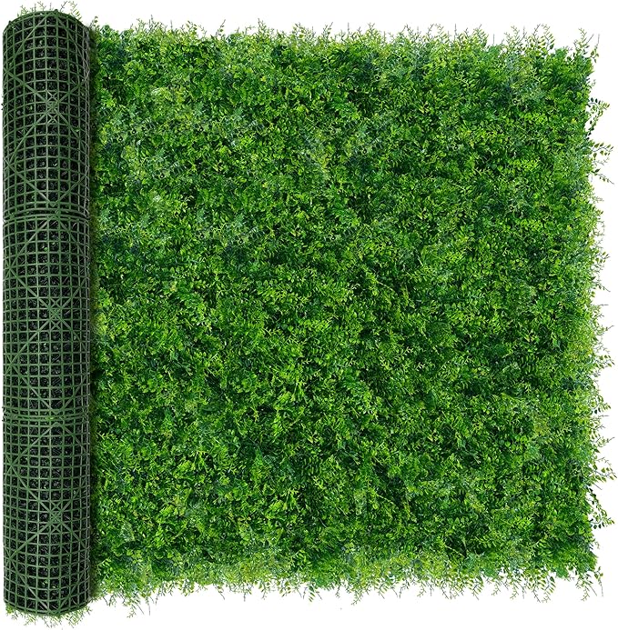 DOPGIB Greenery Faux Grass Wall Backdrop: 60"x120" (50 SQFT) UV-Anti Artificial Green Boxwood Panel for Patio Balcony Privacy & Ivy Fence Covering Privacy, Garden, Backyard Wall Backdrop Decor