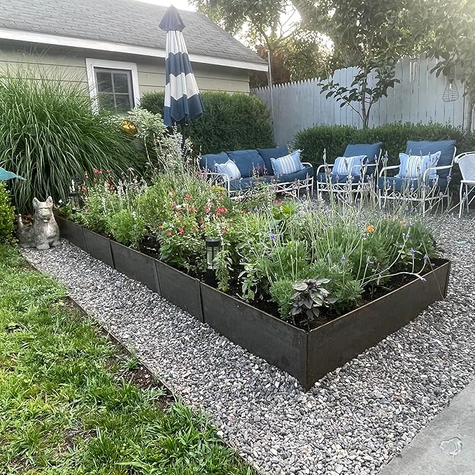 Edge Right - Raised Garden Bed Kit - COR-Ten Steel (14" COR-Ten Steel, 2 FT x 2 FT)
