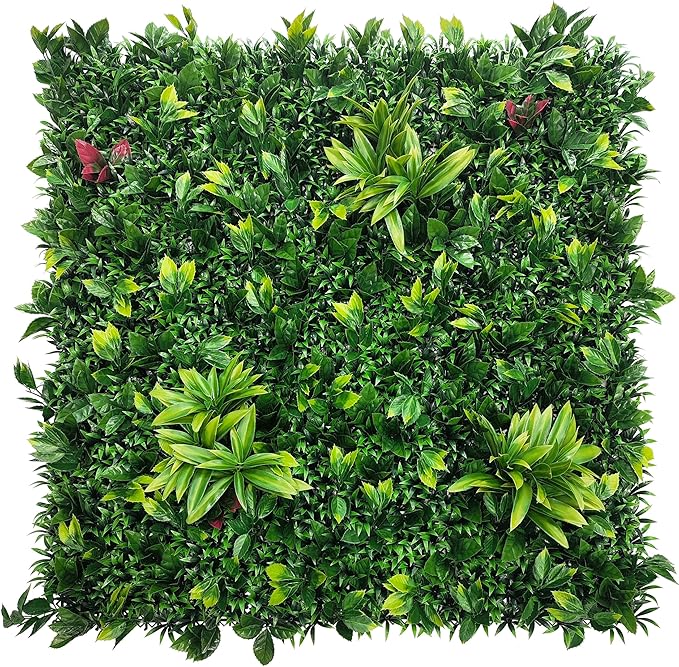 ODTORY Artificial Boxwood Panels: 20"x20" 12P UV-Anti Fake Grass Ivy Privacy Hedge Greenery Backdrop Fence Wall Screen for Garden Fence Covering Privacy, Outdoor Indoor Home Decor