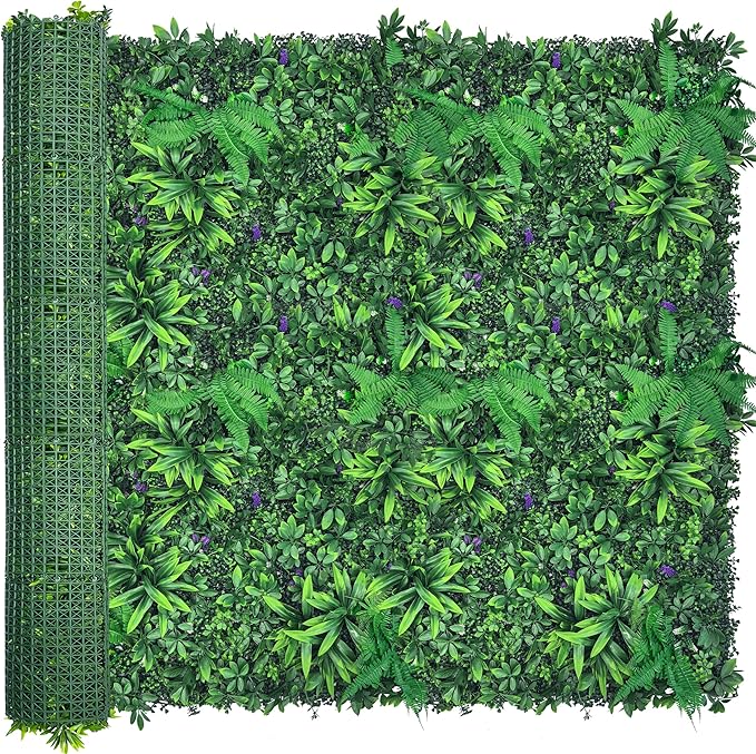 ODTORY Artificial Greenery Wall Panels: 70'' x 120'' UV-Anti Faux Greennery Grass Wall Privacy Backdrop Fence Screen for Garden Fence Covering Privacy, Outdoor Indoor Home Decor