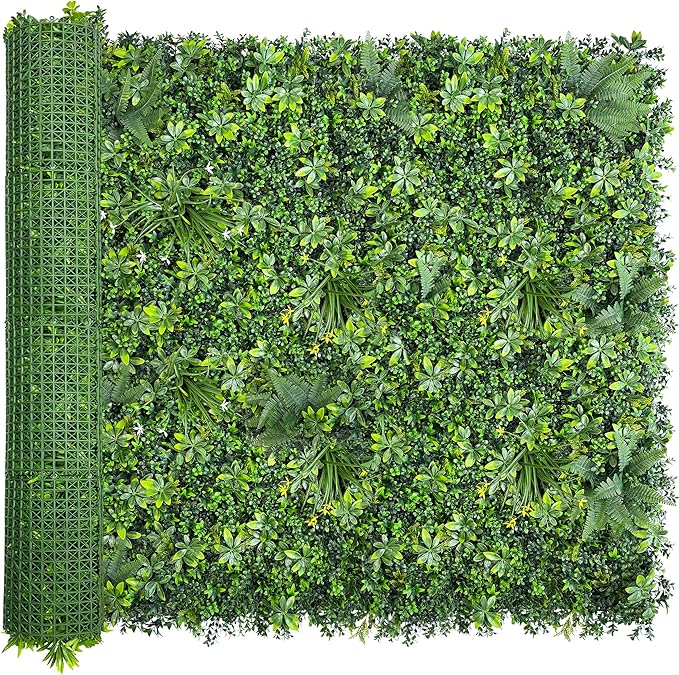 ODTORY Artificial Greenery Wall Panels: 60"x 120" (50 sqft) Faux Grass Wall Backdrop Boxwood Ivy Privacy Screen with UV Protection,Fake Hedge Fence for Outdoor,Indoor,Garden,Backyard and Home Decor