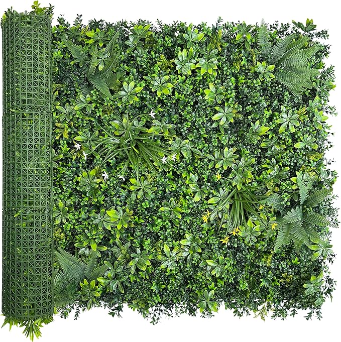 ODTORY Artificial Greenery Wall Panels: 40"x 120" (33.5 sqft) Faux Grass Wall Backdrop Boxwood Ivy Privacy Screen with UV Protection,Fake Hedge Fence for Outdoor,Indoor,Garden,Backyard and Home Decor