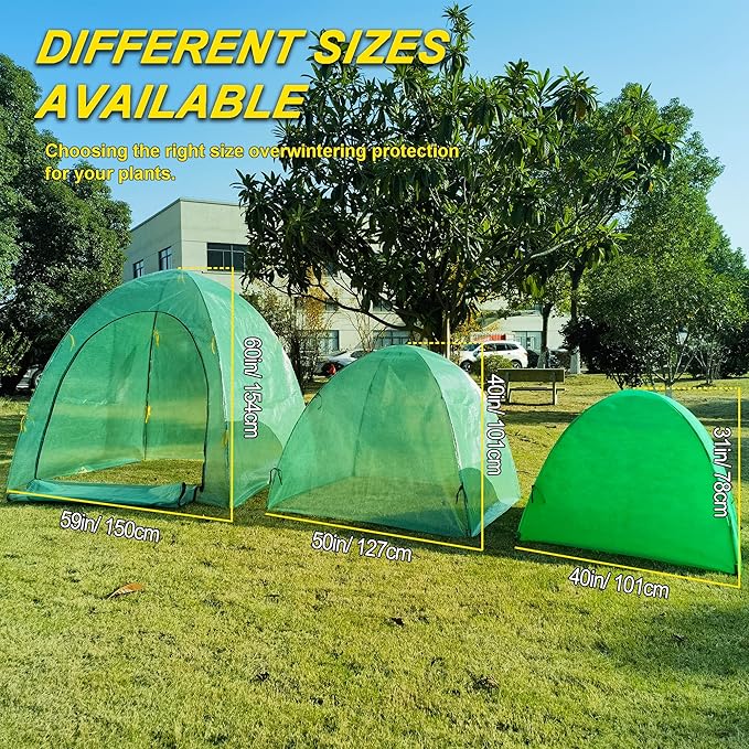 59″*59″*60″ Large Winter Plant Warm Covers with Air Hole for Raised Bed- Warm Tent Freeze Protection Humidity Domes for Germination, Seedling Propagation Protecting Plants from AnimalsV 2PCS