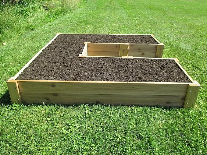 U-Shaped Cedar Raised Garden Bed 6 ft x 6 ft - Made in USA, Long-Lasting, 1" Thick North American Cedar That is Smooth on All 4 Sides