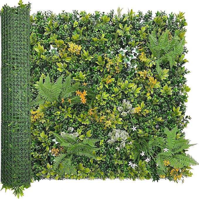 ODTORY Artificial Boxwood Hedges Panels Roll:40'' x 120'' UV-Anti Faux Greennery Grass Wall Privacy Backdrop Fence Screen for Garden Fence Covering Privacy, Outdoor Indoor Home Decor