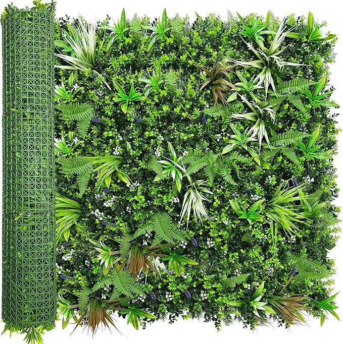 ODTORY Artificial Boxwood Topiary Hedges Panels: 54'' x 120'' UV-Protected Privacy Faux Grass Wall Backdrop Fence Screen for Patio, Balcony, Garden, Backyard Indoor Outdoor Green Decor