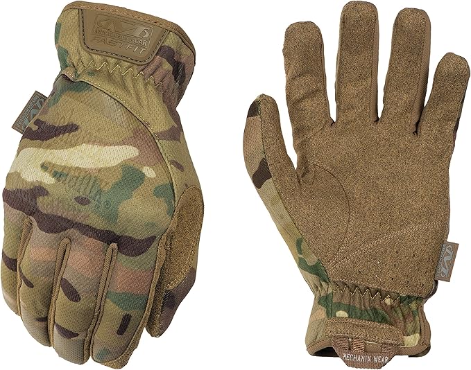 Mechanix Wear FastFit Tactical Gloves - Heavy Duty Lightweight Multipurpose Gloves - Flexible Grip & Reinforced Palm - Touchscreen Capable - Large - MultiCam Camouflage