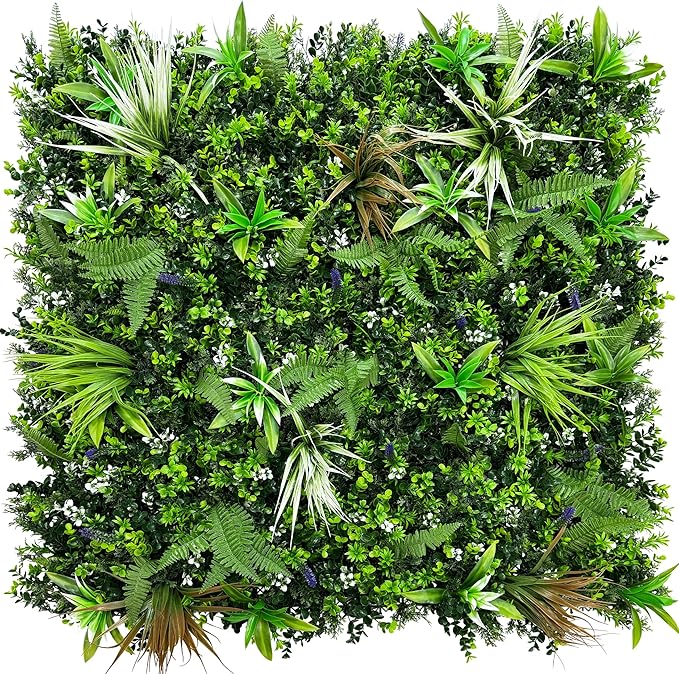 ODTORY Artificial Boxwood Topiary Hedges Panels,40'' x 40'' in(11.5 sqft) UV-Protected Privacy Faux Grass Backdrop Fence Screen for Patio, Balcony, Garden, Backyard Indoor Outdoor Green Wall Decor