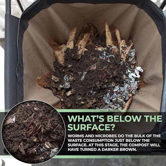 Urban Worm Bag Worm Composting Bin Version 2 - Easy Harvest with Fully Removable Zipper-Free Bottom