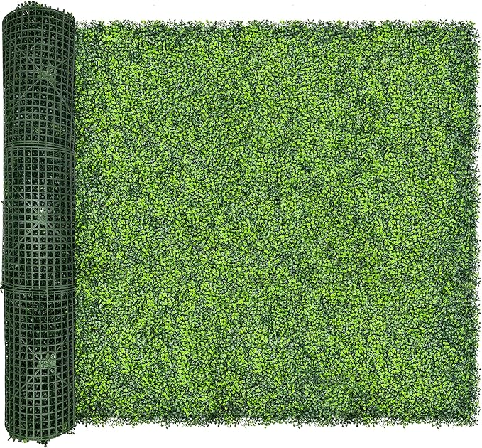 DOPGIB Artificial Ivy Privacy Fence Screen,128"x 72" (64 SQFT) UV-Anti Faux Boxwood Roll Grass Wall Panels for Patio Balcony Privacy, Garden, Backyard Greenery Wall Backdrop Decor