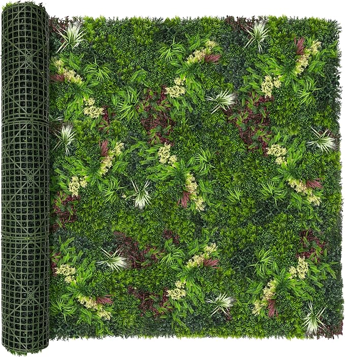 DOPGIB Artificial Ivy Boxwood Roll: 72"x144" UV Resistant Green Leaves Faux for Interior Backdrop,Garden and Indoor Outdoor Wall&Fence Covering Privacy, Party Wall Greenery Decor