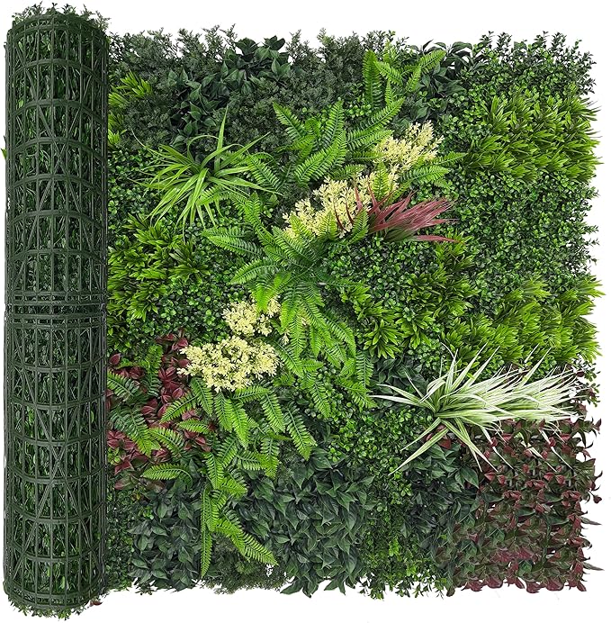 DOPGIB Artificial Ivy Boxwood Roll: 48"x120" UV Resistant Green Leaves Faux for Interior Backdrop,Garden and Indoor Outdoor Wall&Fence Covering Privacy, Party Wall Greenery Decor