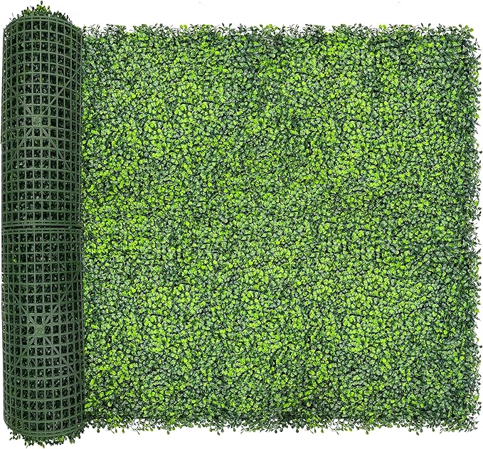 DOPGIB Artificial Ivy Privacy Fence Screen,128"x 48" (43 SQFT) UV-Anti Faux Boxwood Roll Grass Wall Panels for Patio Balcony Privacy, Garden, Backyard Greenery Wall Backdrop Decor